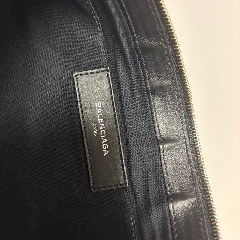 Balenciaga Cream Canvas with Black Leather Trim Clutch Pouch. Authentic EUC - Picture 8 of 10